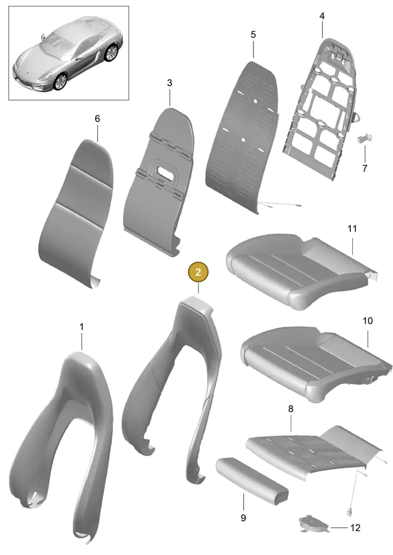 99152153501 — Porsche Cayman (2013-2016) diagram p40817002, position 2