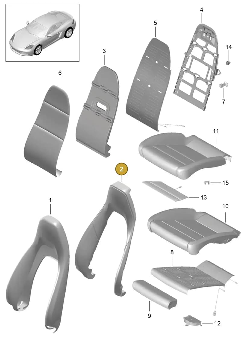 99152153501 — Porsche Cayman (2016-2019) diagram p50817002, position 2