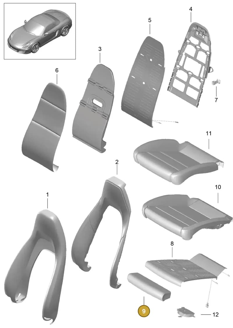 99152153900 — Porsche Boxster (2012-2016) diagram p39817002, position 9