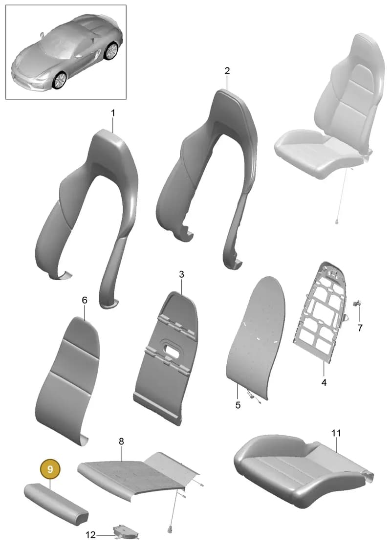 99152153900 — Porsche Boxster Spyder (2015-2016) diagram p46817017, position 9