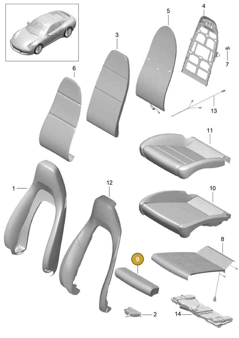 99152153900 — Porsche 911 (2016-2019) diagram p47817002, position 9