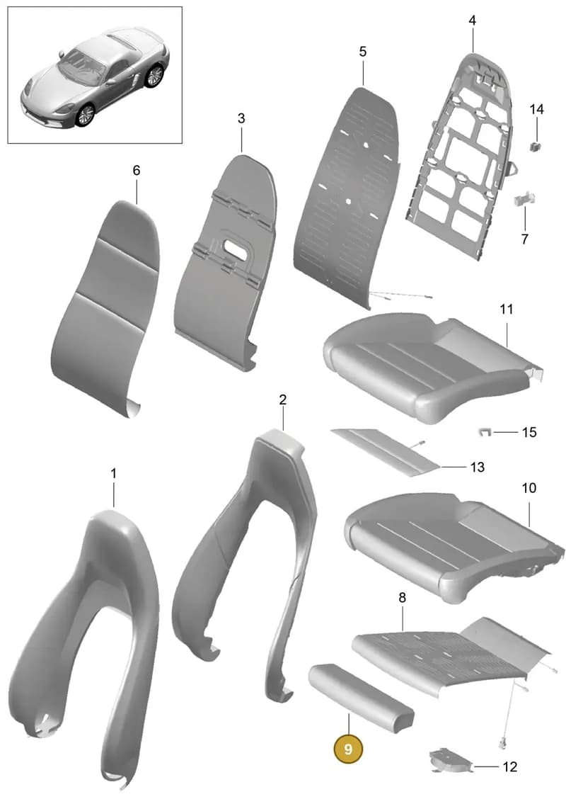 99152153900 — Porsche Boxster (2016-2019) diagram p48817002, position 9