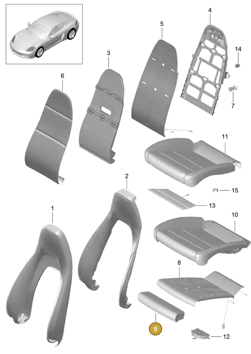 99152153900 — Porsche Cayman (2016-2019) diagram p50817002, position 9