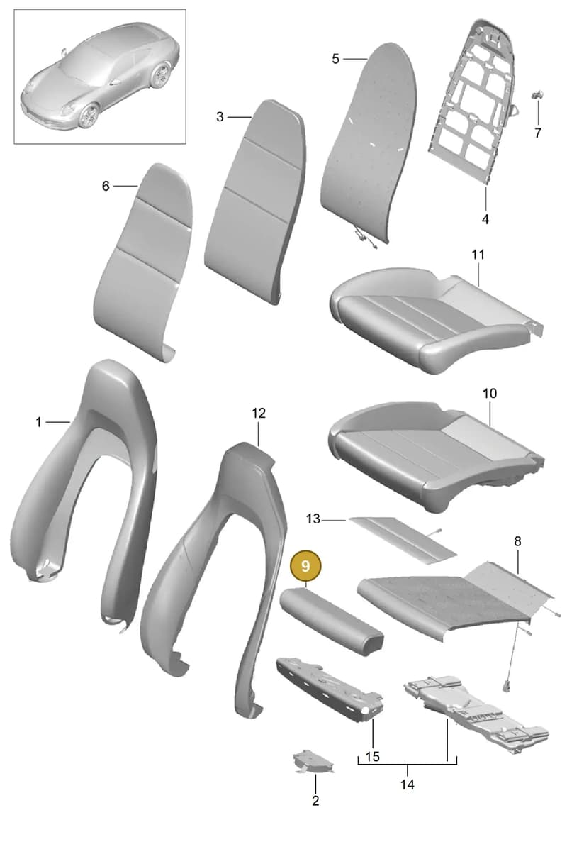 99152153901 — Porsche 991 Carrera 4 (2011-2016) diagram p38817002, position 9