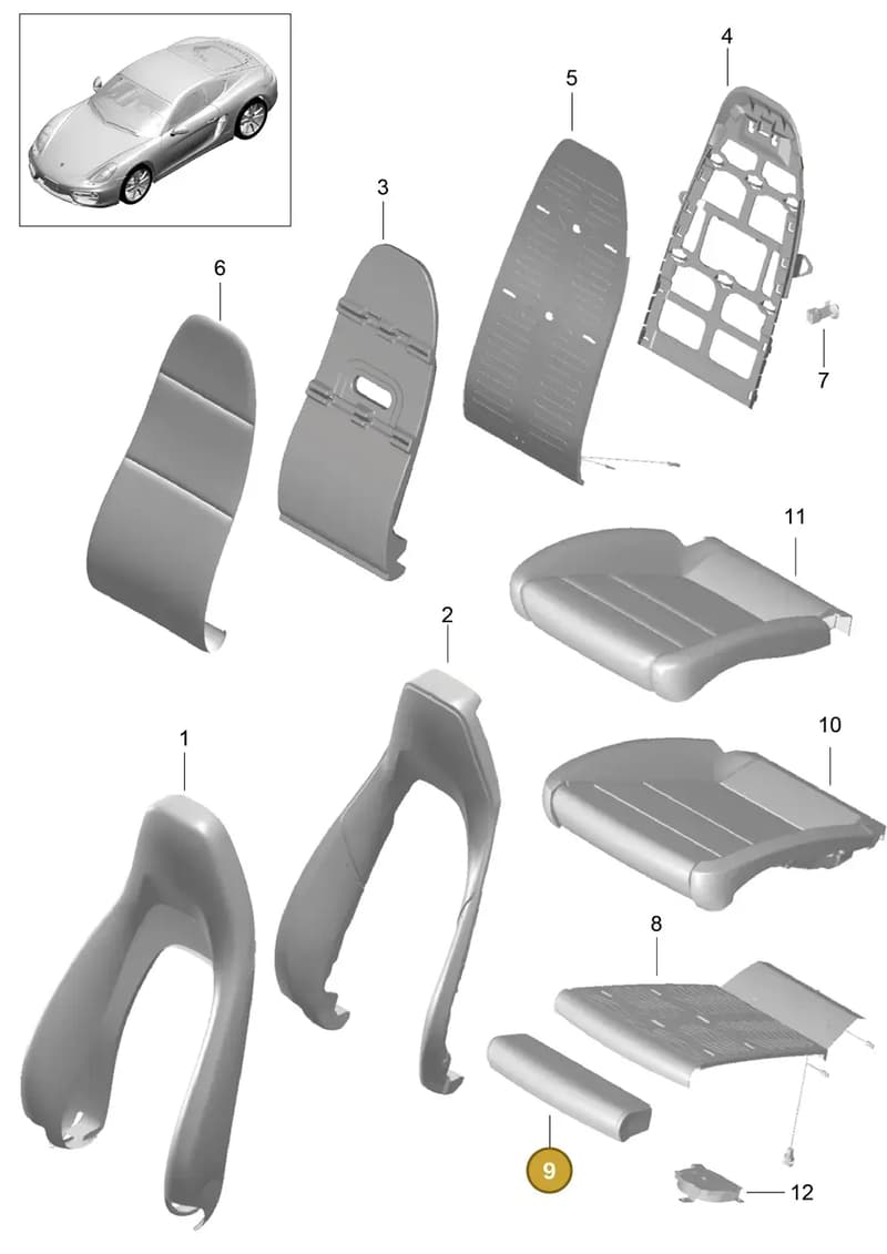99152153901 — Porsche Cayman (2013-2016) diagram p40817002, position 9