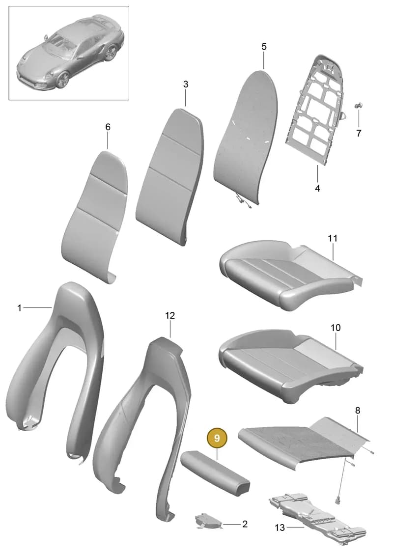 99152153901 — Porsche 911 (2013-2020) diagram p42817017, position 9