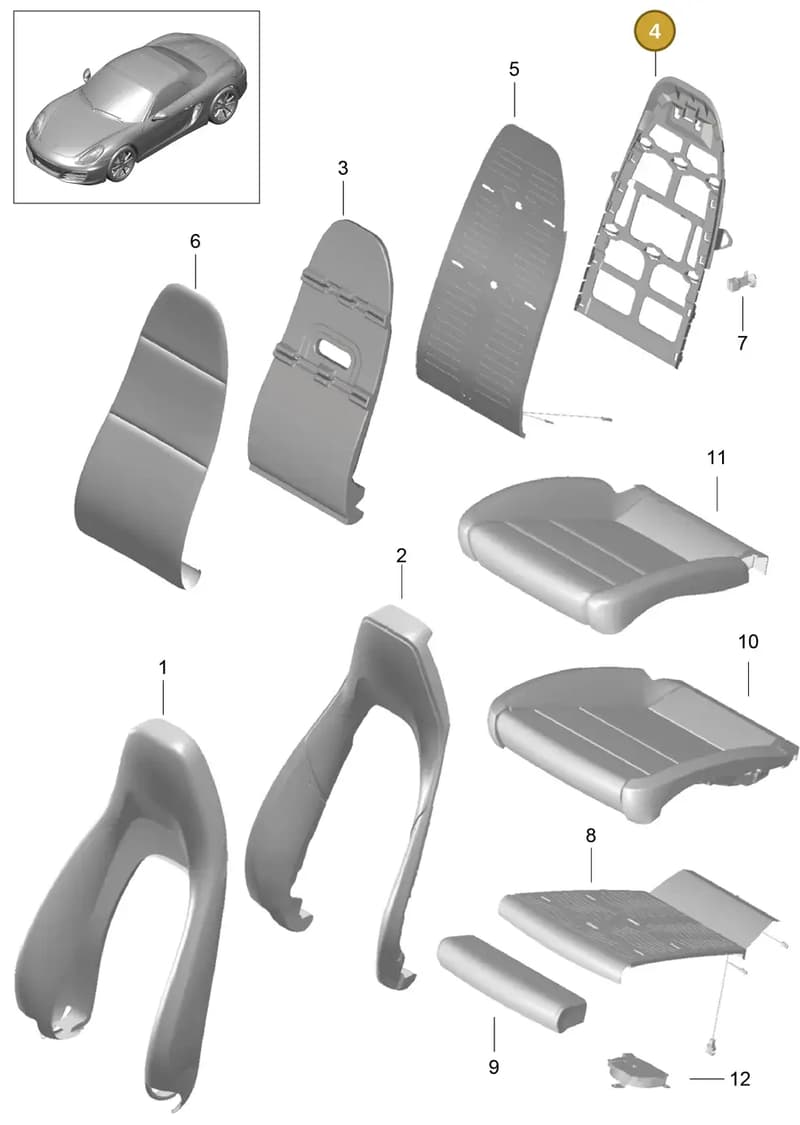 99152155100 — Porsche Boxster (2012-2016) diagram p39817002, position 4