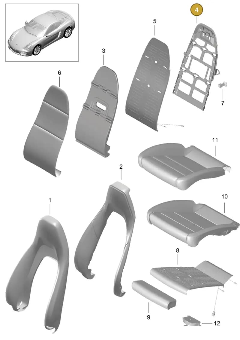 99152155100 — Porsche Cayman (2013-2016) diagram p40817002, position 4