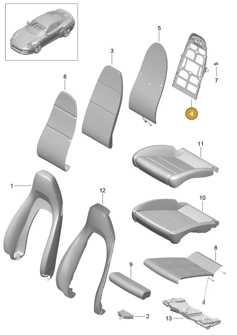 99152155100 — Porsche GT2 RS Clubsport (2013-2020) diagram p42817017, position 4