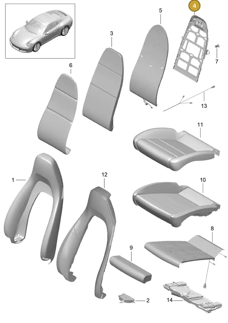 99152155100 — Porsche 911 (2016-2019) diagram p47817002, position 4