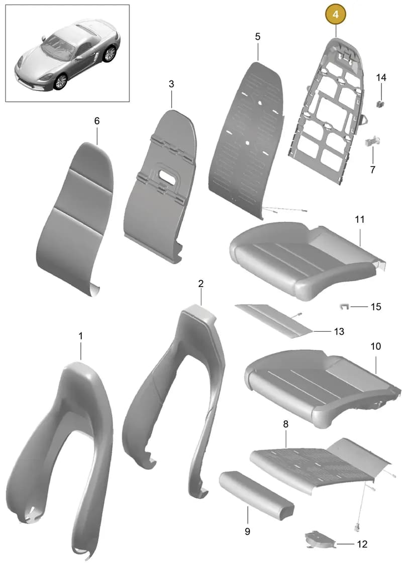 99152155100 — Porsche Boxster (2016-2019) diagram p48817002, position 4