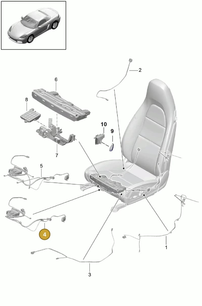 99152155100 — Porsche Boxster (2016-2019) diagram p48817010, position 4