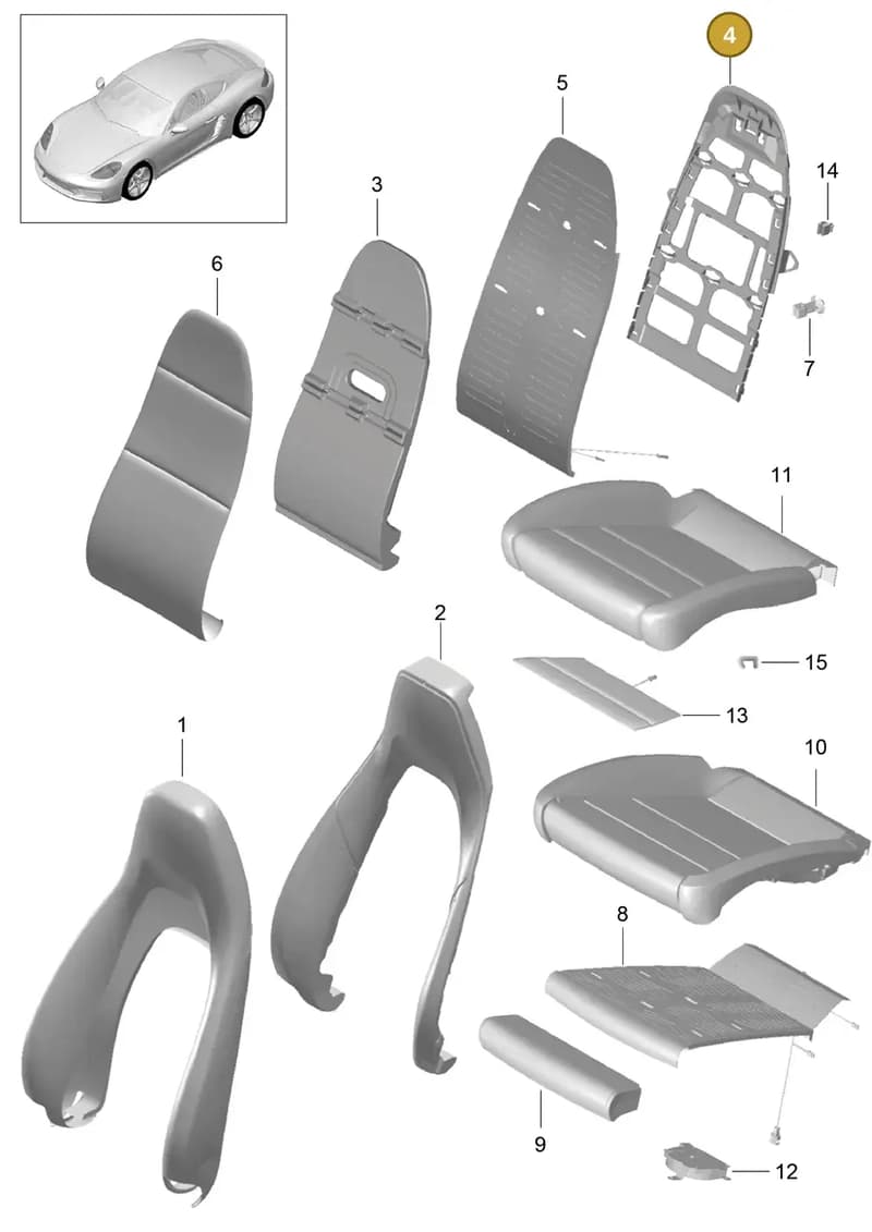 99152155100 — Porsche Cayman (2016-2019) diagram p50817002, position 4