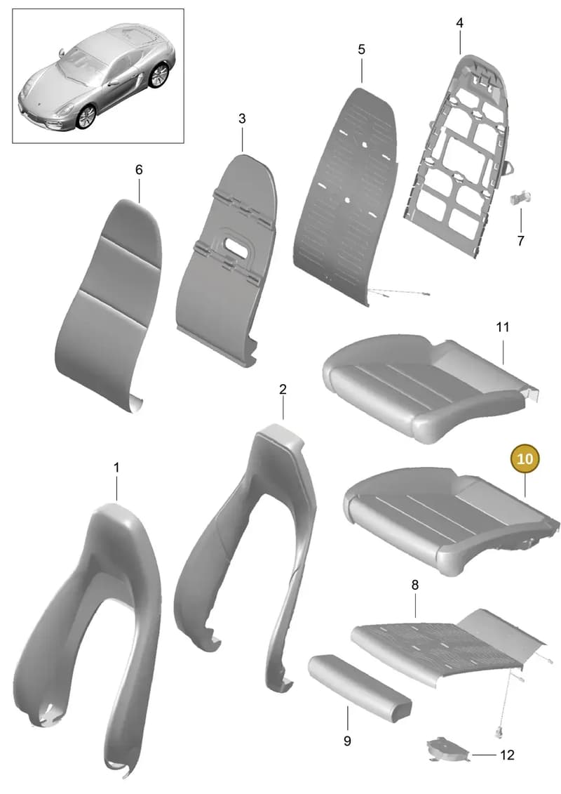 99152157101 — Porsche Cayman (2013-2016) diagram p40817002, position 10