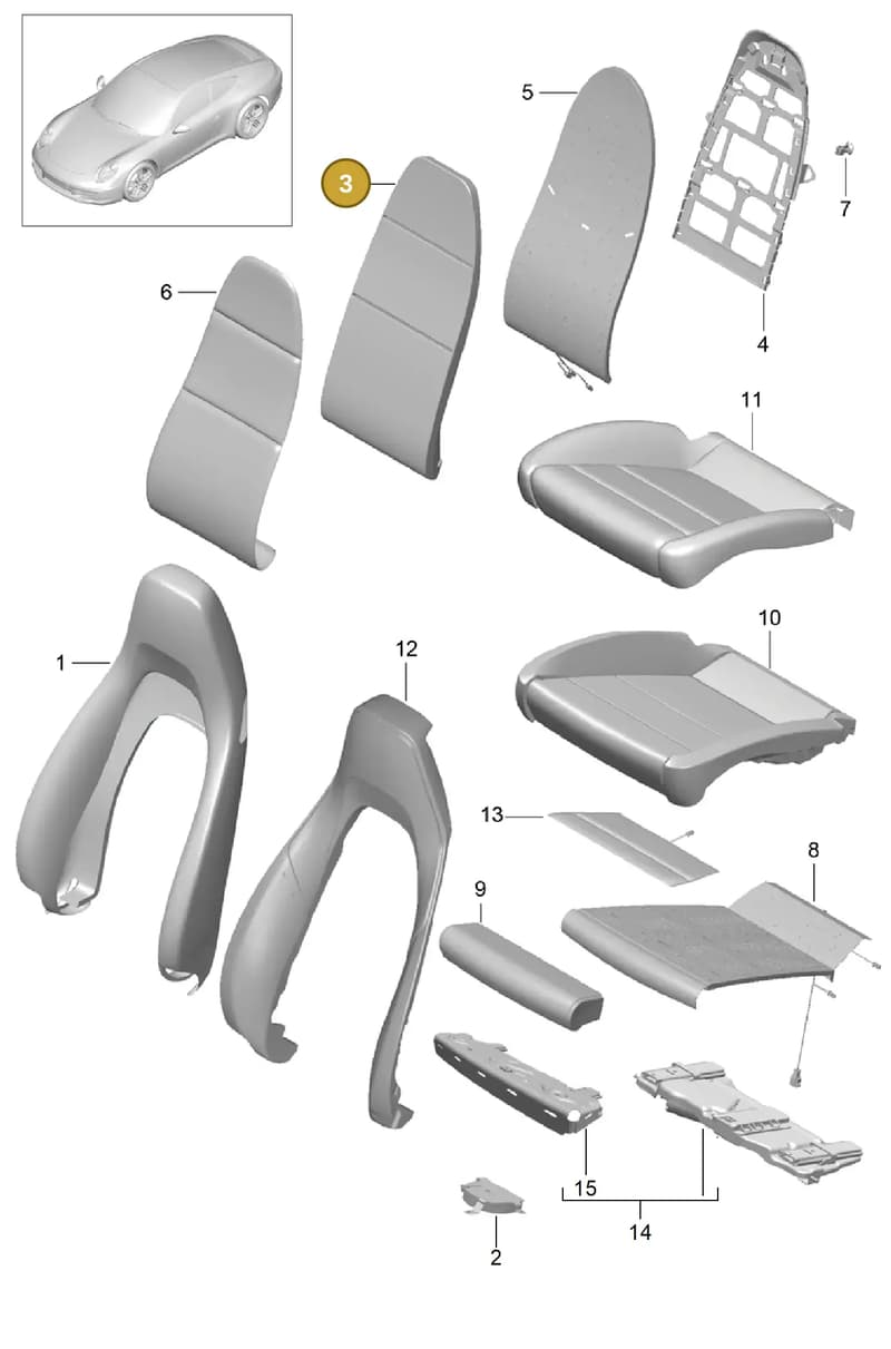 99152158101 — Porsche 991 Carrera 4 (2011-2016) diagram p38817002, position 3
