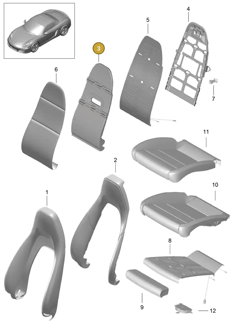 99152158101 — Porsche Boxster (2012-2016) diagram p39817002, position 3