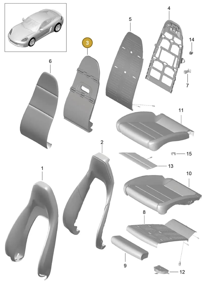 99152158101 — Porsche Cayman (2016-2019) diagram p50817002, position 3