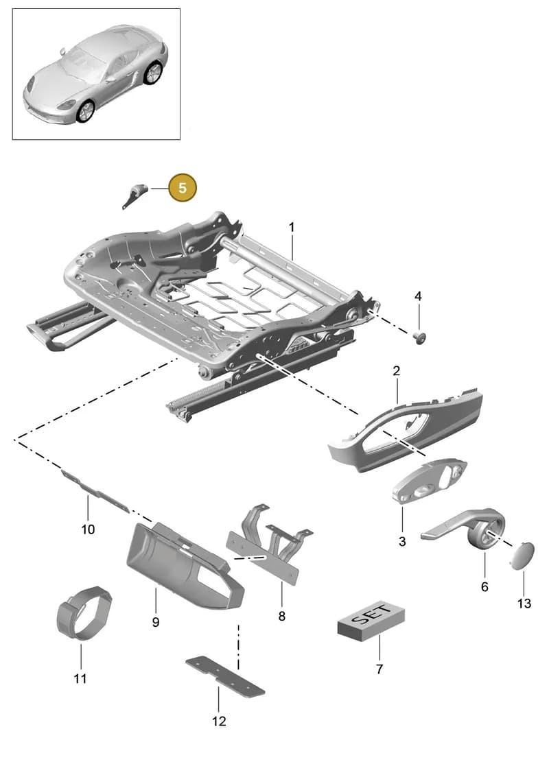 99152161200 — Porsche Cayman (2016-2019) diagram p50817008, position 5