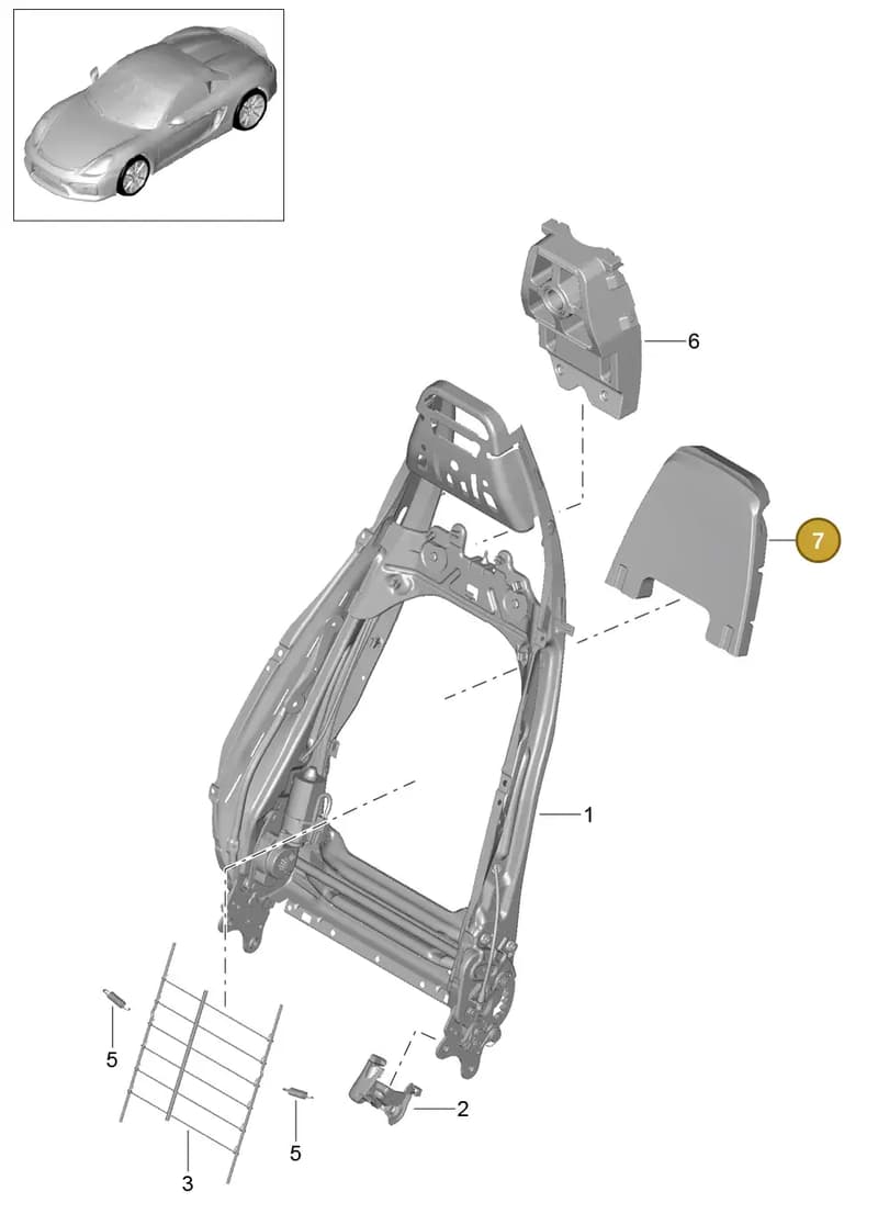 99152164300 — Porsche Boxster Spyder (2015-2016) diagram p46817021, position 7