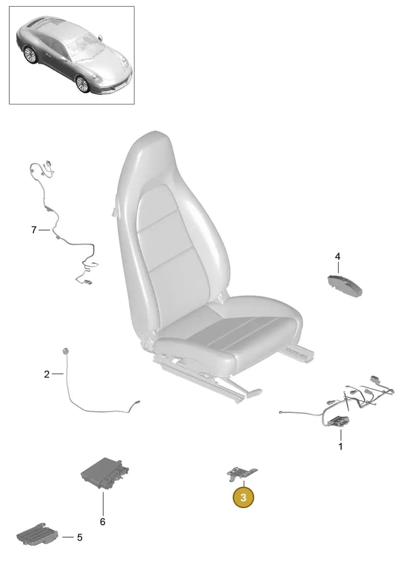 99152164300 — Porsche 911 (2016-2019) diagram p47817010, position 3
