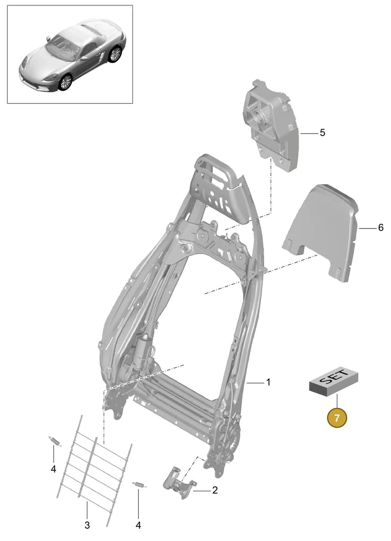99152164300 — Porsche Boxster (2016-2019) diagram p48817021, position 7