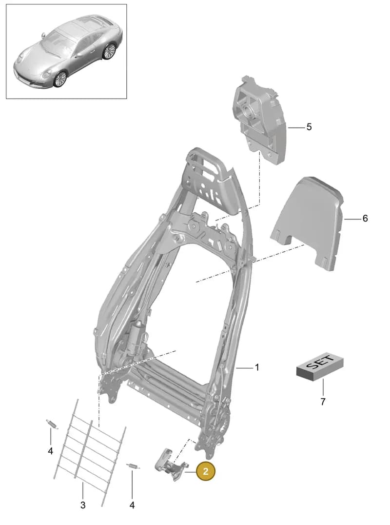 99152164302 — Porsche 911 (2016-2019) diagram p47817021, position 2