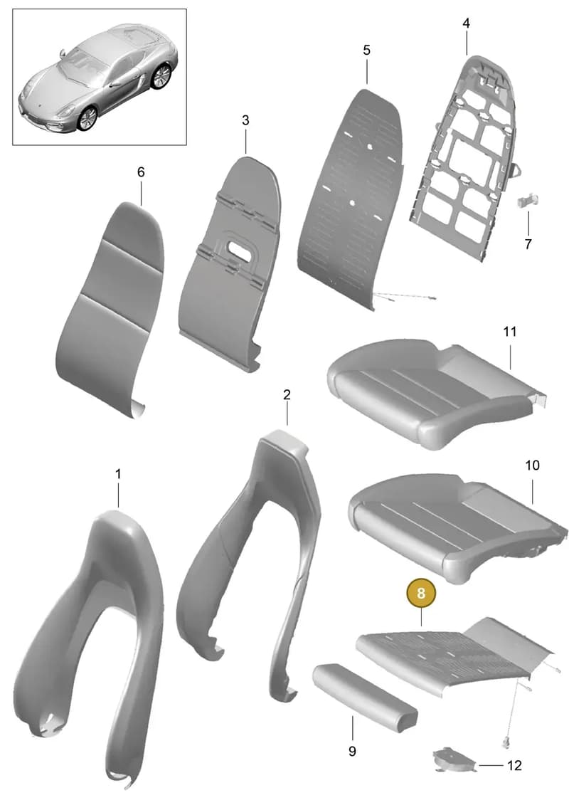 99152172104 — Porsche Cayman (2013-2016) diagram p40817002, position 8
