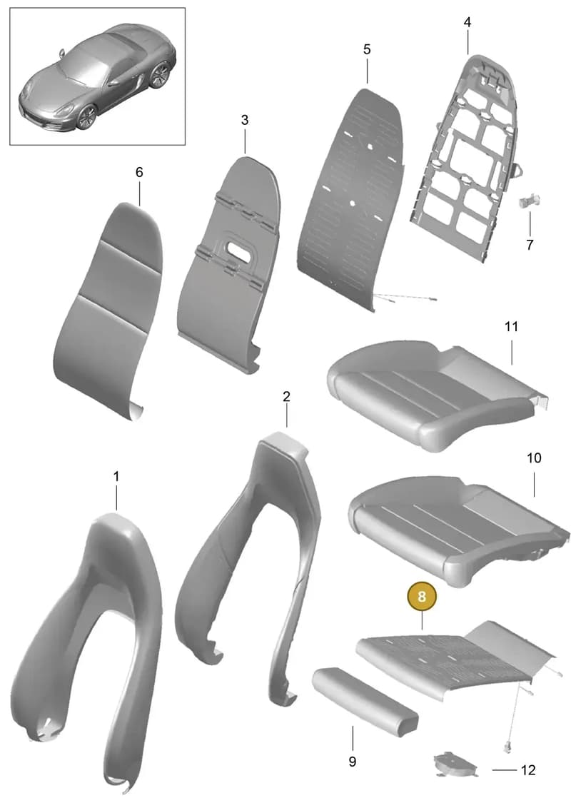 99152172105 — Porsche Boxster (2012-2016) diagram p39817002, position 8