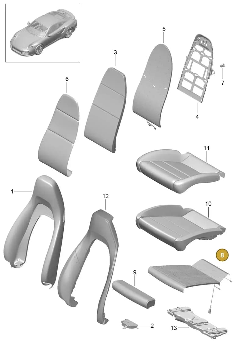 99152172105 — Porsche 911 (2013-2020) diagram p42817017, position 8