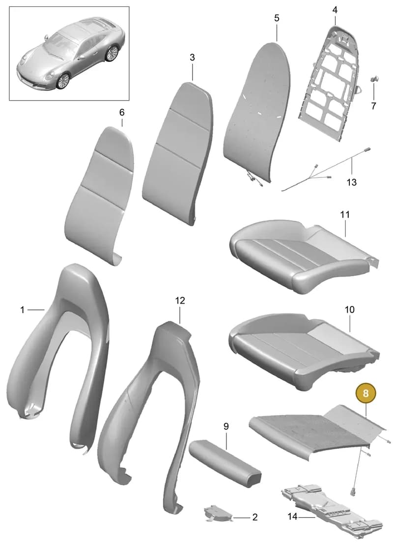 99152172105 — Porsche 911 (2016-2019) diagram p47817002, position 8