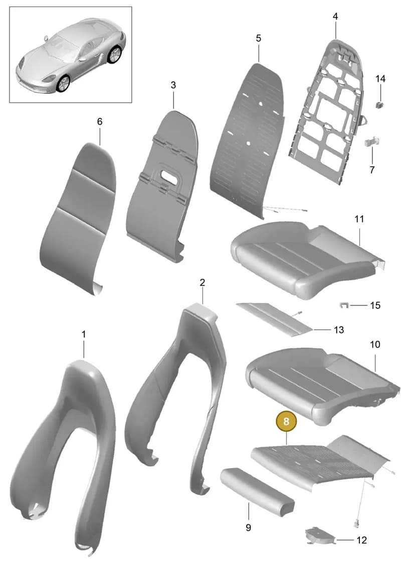 99152172105 — Porsche Cayman (2016-2019) diagram p50817002, position 8