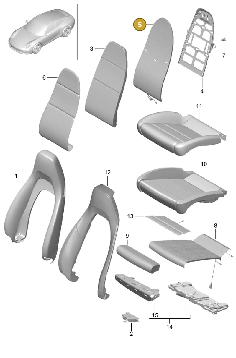 99152173101 — Porsche 991 Carrera 4 (2011-2016) diagram p38817002, position 5