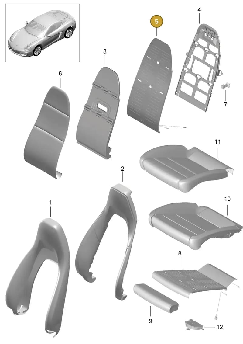 99152173101 — Porsche Cayman (2013-2016) diagram p40817002, position 5