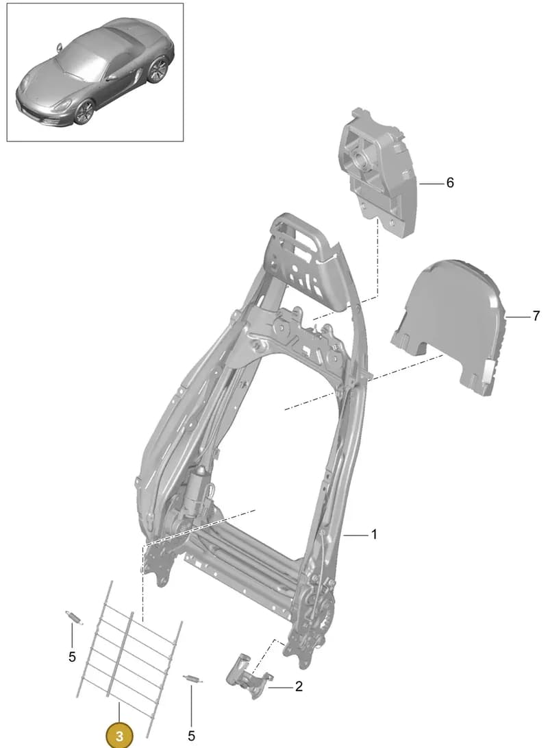 99152185500 — Porsche Boxster (2012-2016) diagram p39817006, position 3