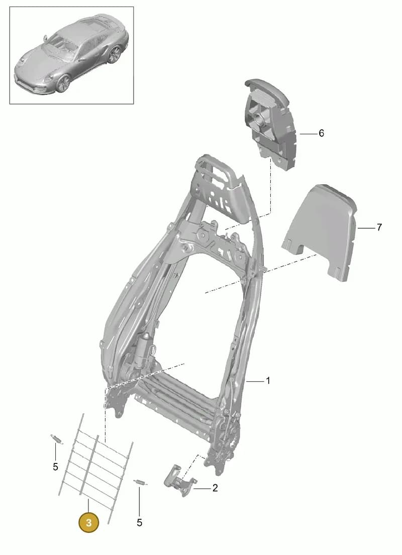 99152185500 — Porsche GT2 RS Clubsport (2013-2020) diagram p42817026, position 3