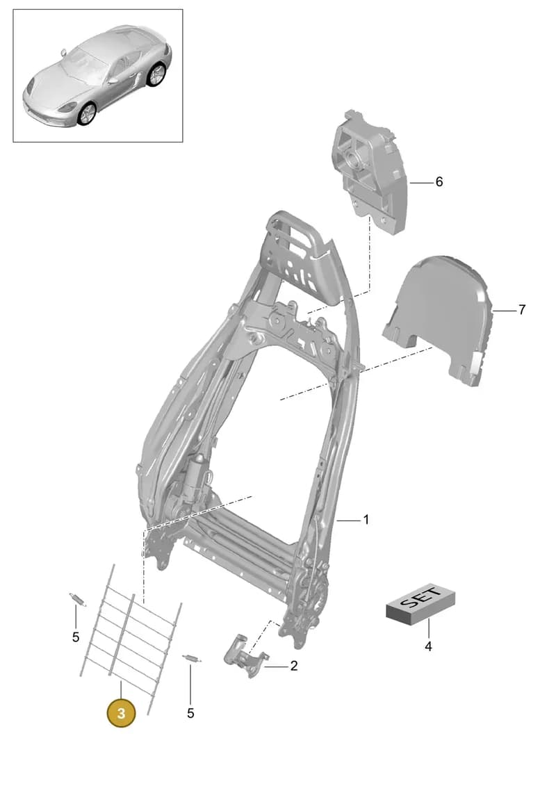 99152185500 — Porsche Cayman (2016-2019) diagram p50817006, position 3