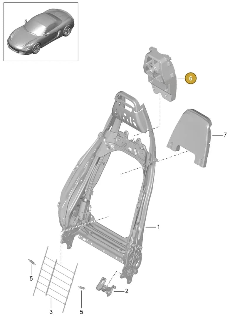 99152188702 — Porsche Boxster (2012-2016) diagram p39817021, position 6