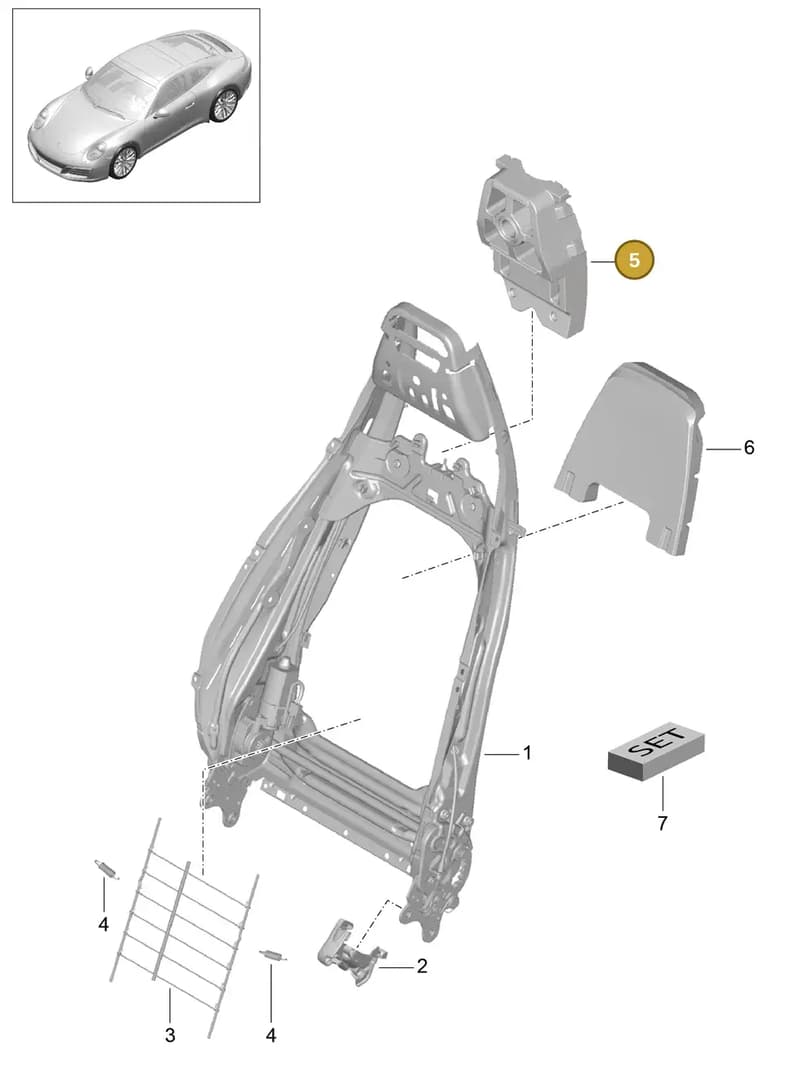99152188702 — Porsche 911 (2016-2019) diagram p47817021, position 5