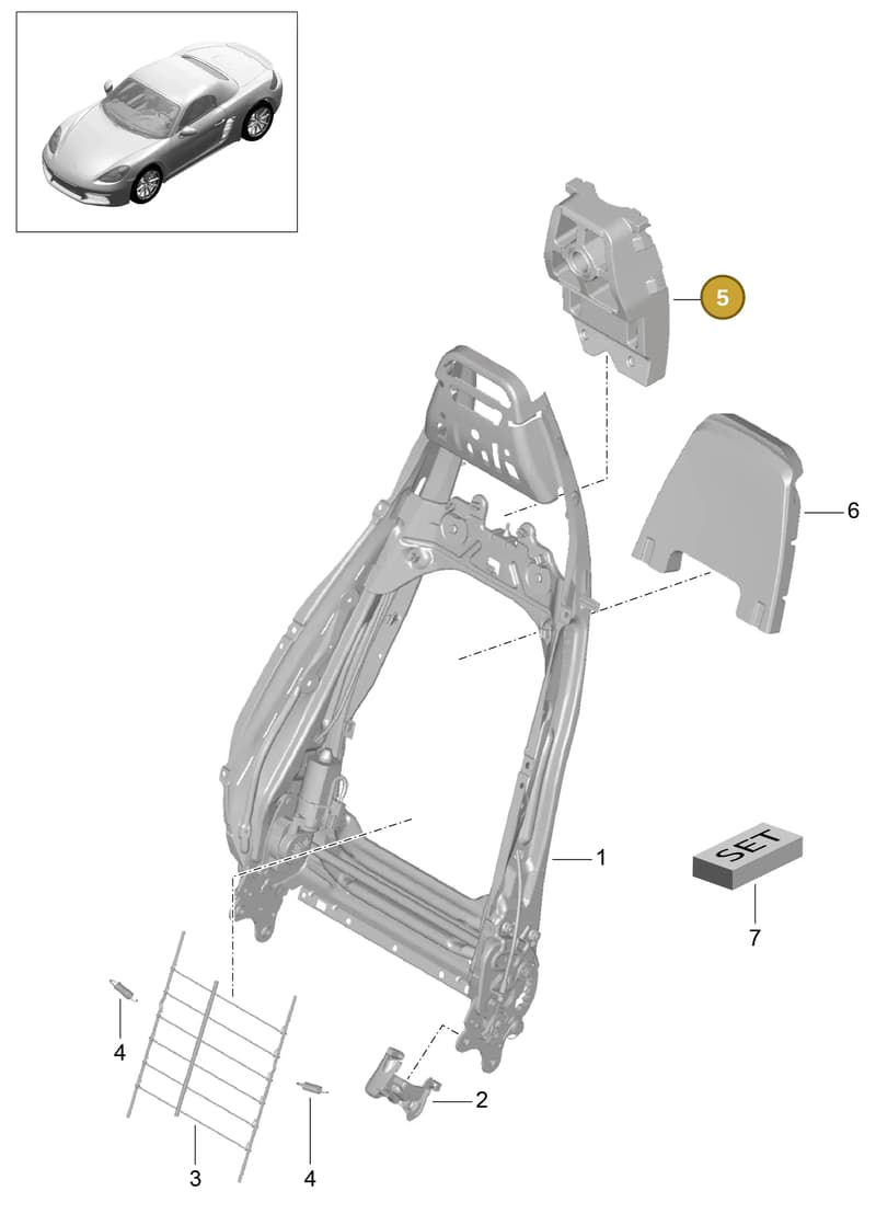 99152188702 — Porsche Boxster (2016-2019) diagram p48817021, position 5