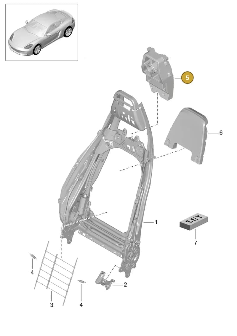99152188702 — Porsche Cayman (2016-2019) diagram p50817021, position 5