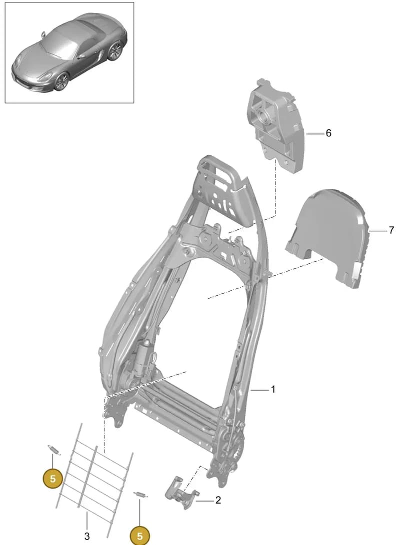 99152189300 — Porsche Boxster (2012-2016) diagram p39817006, position 5