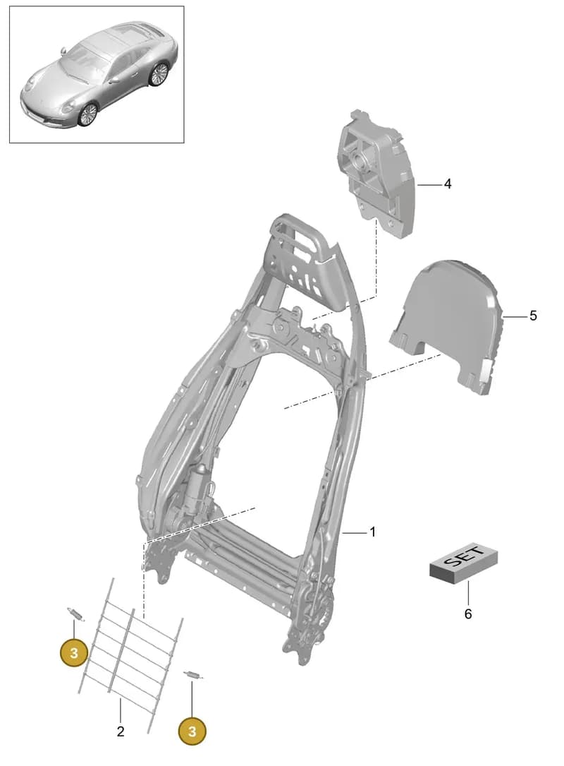 99152189300 — Porsche 911 (2016-2019) diagram p47817006, position 3