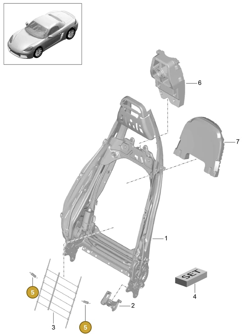 99152189300 — Porsche Boxster (2016-2019) diagram p48817006, position 5