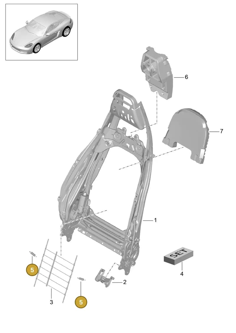 99152189300 — Porsche Cayman (2016-2019) diagram p50817006, position 5
