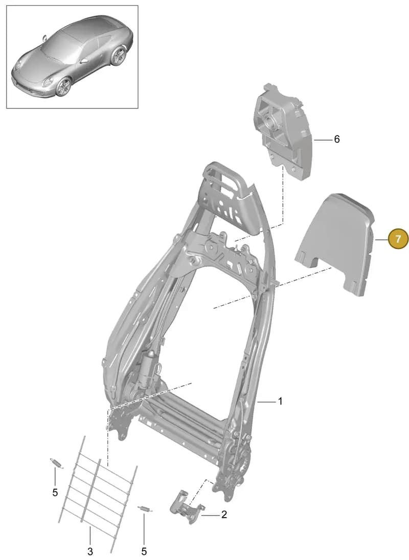 99152189701 — Porsche 991 Carrera 4 (2011-2016) diagram p38817021, position 7