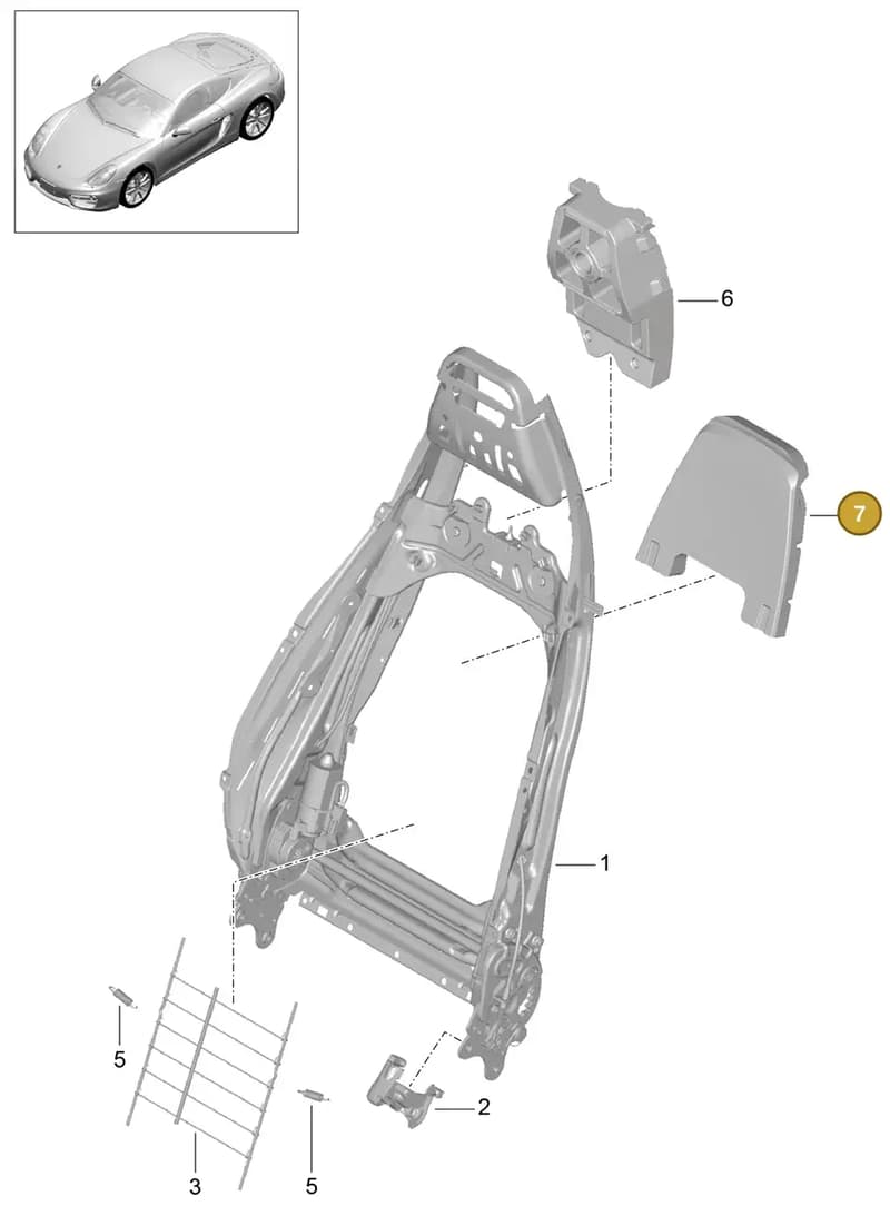 99152189701 — Porsche Cayman (2013-2016) diagram p40817021, position 7