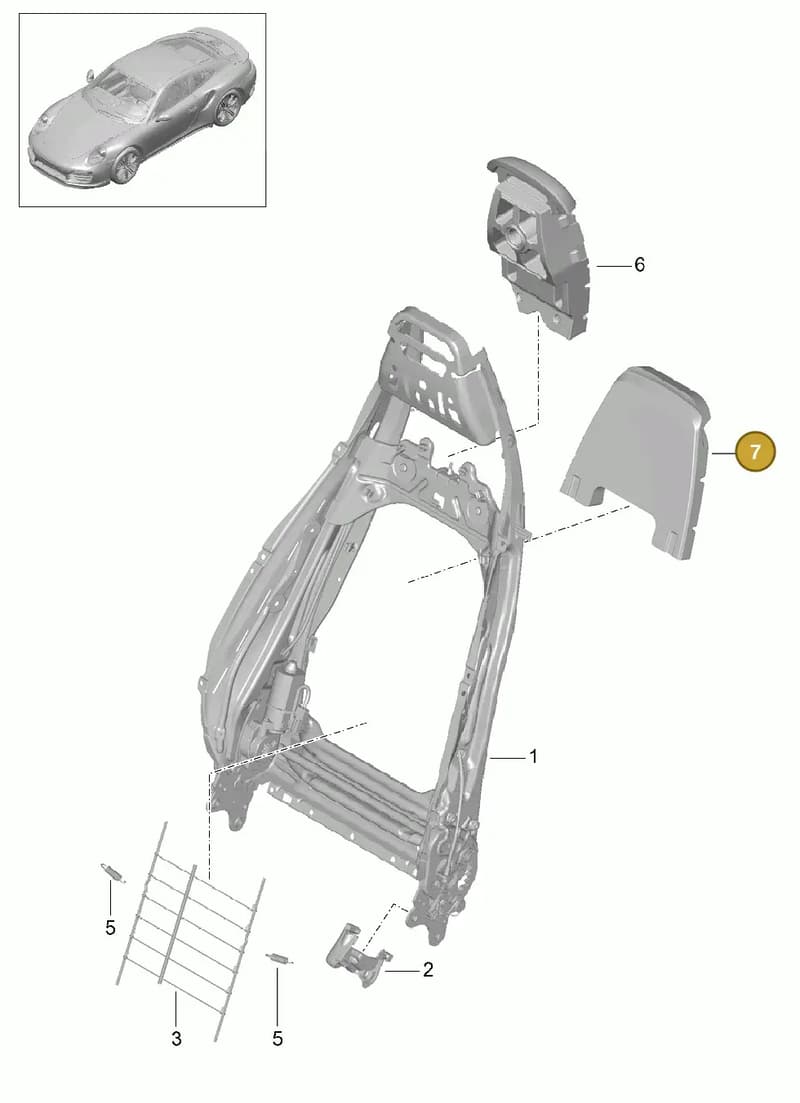 99152189701 — Porsche GT2 RS Clubsport (2013-2020) diagram p42817026, position 7