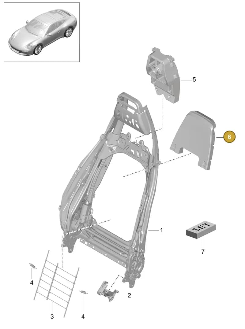 99152189701 — Porsche 911 (2016-2019) diagram p47817021, position 6