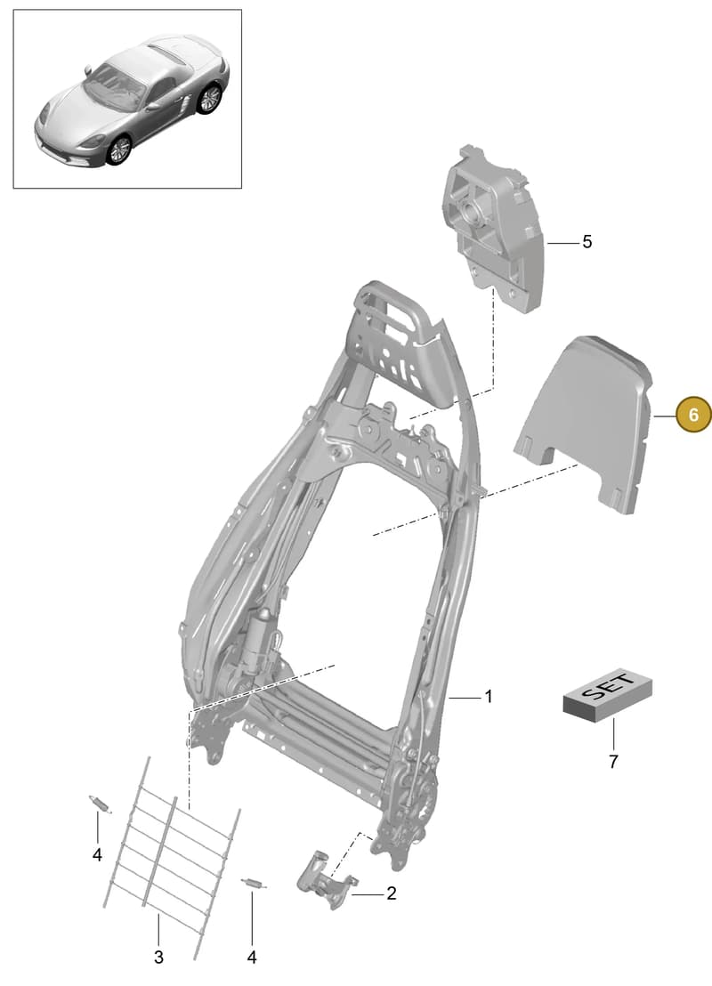 99152189701 — Porsche Boxster (2016-2019) diagram p48817021, position 6