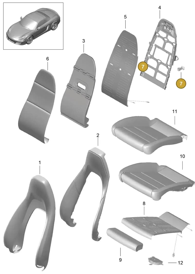 99152189900 — Porsche Boxster (2012-2016) diagram p39817002, position 7